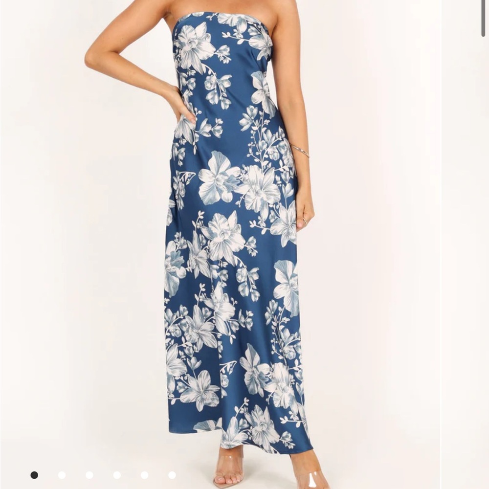 Petal & Pup Navy Floral Strapless Dress